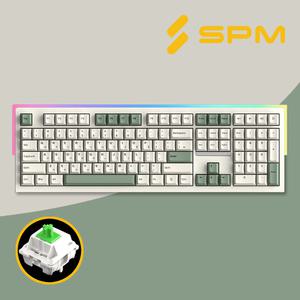 SPM 몽돌 키보드 PL108W 아라 풀배열 베이지 몽돌 화이트축