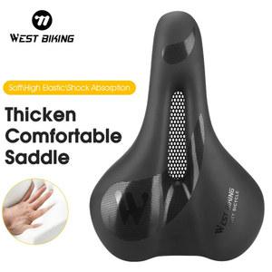 스프링안장 WEST BIKING 및 두꺼운 자전거 새들 충격 흡수 시트 편안한 스폰지 사이클링 쿠션 MTB 부품