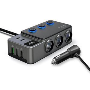 Xtra 8in1 3구 5포트 차량용 고속 시거잭 멀티 소켓 충전기