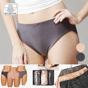[샘방지코팅] 부드러운 인팅누디 위생팬티/생리팬티 3종