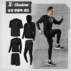 X-shadow 남자 운동복 세트 올인원 헬스복 트레이닝복 요가복 레깅스