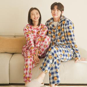 파란 밍크 스마일 수면 커플잠옷세트