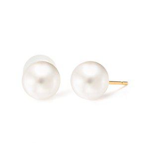 [비앤비골드] 당일발송 14K/18K 7mm 화이트 진주 포인트 귀걸이 한쌍 WIE36433