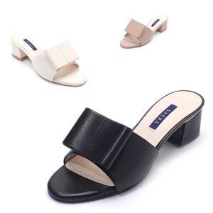 [갤러리아] 세라 여성 양가죽 리본 뮬 샌들 슬리퍼 S22M404 컬러 3종 4CM