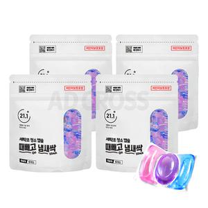 세탁조 냄새캡슐 때빼고 냄새싹 드럼 통돌이 세탁기 청소 통세척 세탁조 세정제 클리너 크리너 4팩