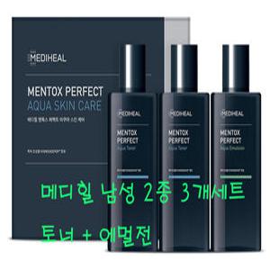 메디힐 맨톡스 퍼팩트 아쿠아 스킨케어 2종 3세트 MEDIHEAL 화장품 스킨 로션 세트 남자화장품 남성세트