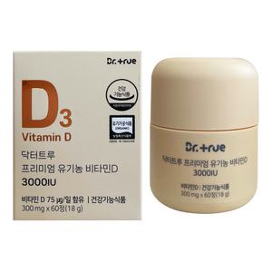닥터트루 프리미엄 유기농 비타민D 3000IU 300mg X 60정 1개 / 써클
