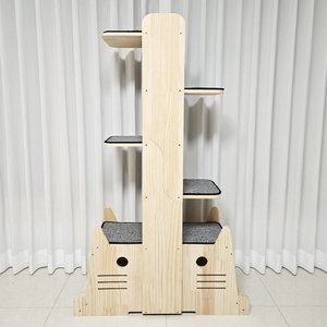 펫이랑 겨울이 원목 캣타워 + 매트세트 고양이 숨숨집 스크래쳐 하우스 집 수직공간 장난감 150cm