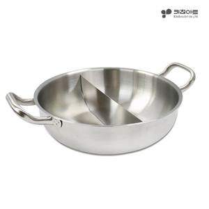 키친아트 이지 IH 인덕션가능 스텐레스 반반냄비 30cm