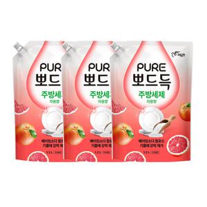 피죤 퓨어 뽀드득 주방세제 자몽향 1.2L X3개