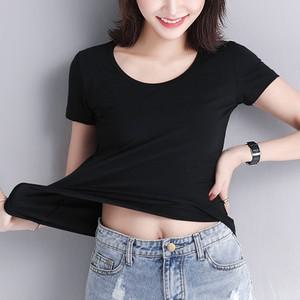 여성 U넥 반팔티 흰티 반티 데일리 기본 슬림 이너 여자티셔츠