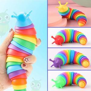 아동용 피젯 슬러그 장난감, 다채로운 감각 재미있는 크리에이티브 트위스트 캐터필러 18cm 3D