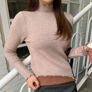[옷자락]여성 목폴라 베이직 융기모 안감 긴팔 티셔츠_P378086121
