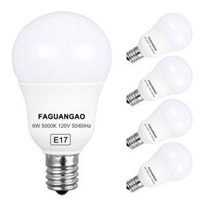 파구앙가오 E17 중간 베이스 LED G14 전구, 6W 60W 등가물, 5000K 일광, 600LM, 천장 선풍기용 글로브 샹들리에 조명, 조광성 없음, 4개