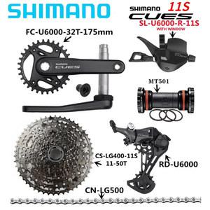 변속기 시마노 CUES U6000 키트 10/11 스피드 MTB CS LG400 LG300 11 48T 50T CN LG500 RD SL FC 170mm 32T