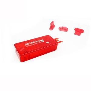 USB 포트락 보안 잠금장치 키1개 알3개 세트 레드 대만산