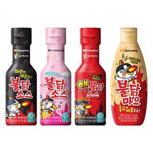 [기타]삼양 불닭소스 4종 오리지널1개 까르보1개 핵불닭1개 불닭마요1개 매운소스