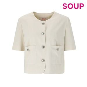 [SOUP] 트위드 반팔 라운드 재킷(OY6JKQ0)