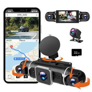 4채널 360도 자동차 DVR 대시 캠 와이파이 GPS 24h 후방카메라  * HD 1080P 비디오 레코더 APP 제어 하드