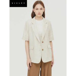 [하프클럽/시슬리]린넨 혼방 반팔 자켓_SAJKC7531