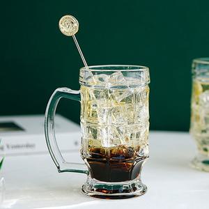 손잡이 패턴 글라스 유리컵 380ml 하이볼잔 주방용품 f