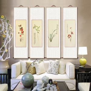 158 150x48cm 매난국죽 족자 서예 동양화 그림 사군자 인테리어 구어도 높이