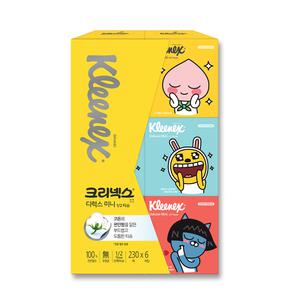 크리넥스 디럭스 카카오 미니 230매 6각 각티슈 곽티슈 각휴지