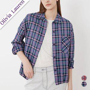 [올리비아로렌]체크 블라우스 VVCNL3M5186