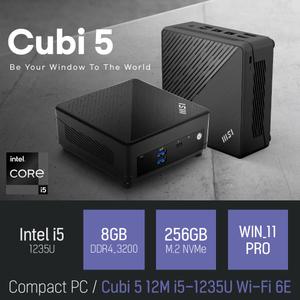ⓒ MSI Cubi 5 12M i5-1235U Wi-Fi 6E 8GB 256GB WIN11 / 사무 산업용 작업용 초소형 미니PC