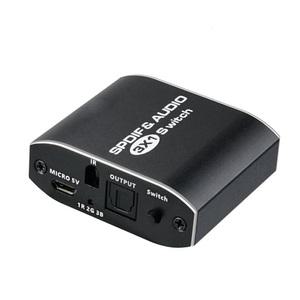 3포트 오디오 광 선택기 Optical SPDIF Toslink Switcher IR 리모컨 TV 스피커 모니터