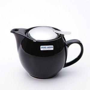 [기타]제로재팬 QEHKIQVJ 도자기 라운드 티포트 450ml 블랙 차포트