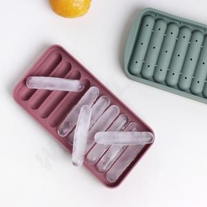 국산 실리콘 둥근 막대 얼음틀 스틱 아이스몰드 트레이 모양 뚜껑 원형 입구좁은 막대형 슬림 얇은 막대기