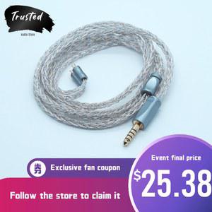 Trust 52 iem 케이블 6N 오일 함침 그래핀 7N OCC 은도금 팔라듐 MMCX가 포함된 업그레이드 이어폰