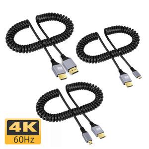 4K 60HZ 미니 hdmi hdmi Compatible 코일 연장 나선형 케이블 플러그
