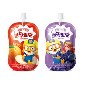 한국야쿠르트 HY 뽀짝뽀짝100mL 사과오렌지10개+포도사과10개/주스/무배