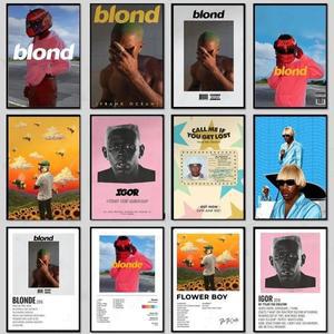 Tyler The Creator 프랭크 블론드 포스터 힙합 랩퍼 가수 스타 밴드 음악 커버 벽 아트 캔버스 페인팅 카페