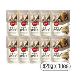 햇반 소프트밀 비비고 누룽지 닭백숙죽 파우치죽 420g 10개