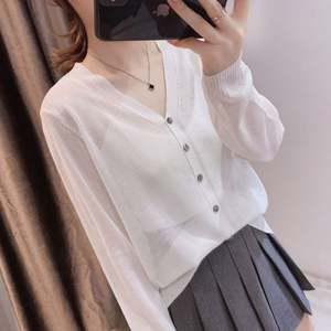 여성 여름 파스텔 시스루 브이넥 얇은 가디건 5컬러