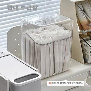 빨대 보관함 투명 아크릴 및 -사각형 거치대 9X9X21cm