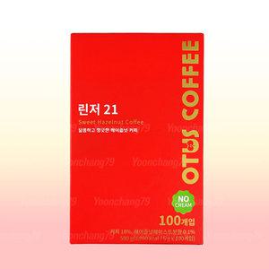 린저21 노프림 헤이즐넛 커피믹스 100T