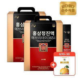 [6/10~30 배도라지청1개증정/전용쇼핑백] 순수식품 6년근 홍삼정 에브리데이 365 스틱 2박스(200포) 실속형