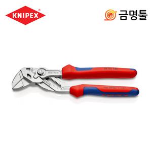 크니펙스 86 05 180 SB 플라이어렌치 180mm 그립 홀드 누르기 구부리기작업