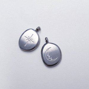 [기타]써지컬스틸 빈티지 별 펜던트 써지컬 달펜던트