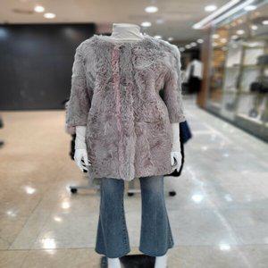 [GEO FUR] 천연모피 양털 5부 소매 심플 하프 코트_G004FLC0010