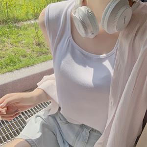 핫핑 메디토 레이온스판 부유방커버 슬리브리스 나시티