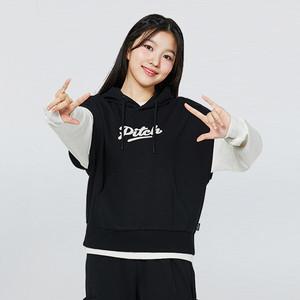 [소이] 여자 가을이월 블랙후드셋업조끼(24F0783)