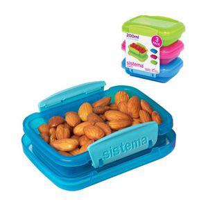 밀폐저장용기 시스테마 트렌드컬러 직사각 보관용기 3P세트 200ml