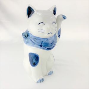 JAPAN 재팬 핸드메이드 손님부르는 고양이 도자기 피겨린 마네키네코 A853