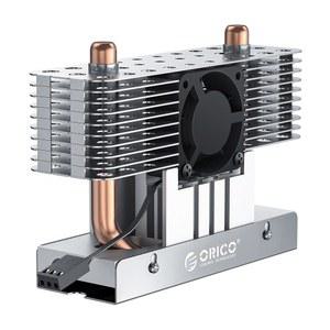 구리 히트 파이프, 업그레이드 된 알루미늄 핀 + 팬 PC 단일 및 양면 2280 NVME /NGFF M.2 SSD, 실버-M2HS8-FAN을위한 열 전도가있는 ORICO SSD