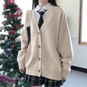 [JHP9SO4V_51IB]베이지 니트가디건 교복 학생복 여자교복